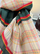 Elody Tartan Printed Scarf - Green, Dark Red & Mustard