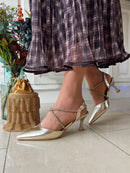 Sorento 'Boris' Gold Sling Back Stiletto