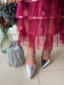 Sorento 'Boris' Silver Sling Back Stiletto