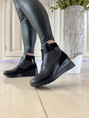 Tommy Bowe Adam Stealth Black Wedge Ankle Boot
