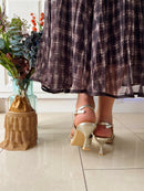 Sorento 'Boris' Gold Sling Back Stiletto