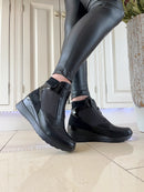 Tommy Bowe Adam Stealth Black Wedge Ankle Boot