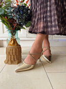 Sorento 'Boris' Gold Sling Back Stiletto