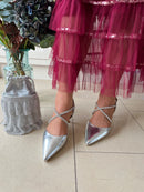 Sorento 'Boris' Silver Sling Back Stiletto