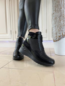 Tommy Bowe Adam Stealth Black Wedge Ankle Boot