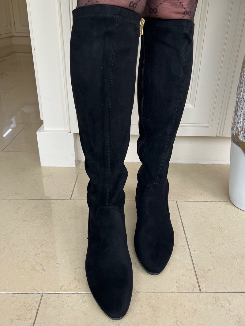 Patrizio 'Emmetton' Stretch Knee High Boot - Black