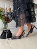 Sorento 'Kilda Beach' Black Jewels Sling Back