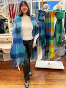 Celtic Ore Chunky Wool Scarf - Mixed Blues