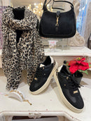 Lana Cheetah Print & Gold Speckle Scarf