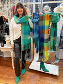 Celtic Ore Chunky Wool Scarf - Mixed Greens