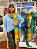 Celtic Ore Chunky Wool Scarf - Blue, Green, Yellow & Orange