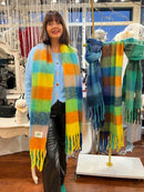 Celtic Ore Chunky Wool Scarf - Blue, Green, Yellow & Orange