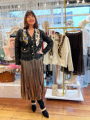 Una Healy Crystal Adorned Knee High Boot - Black Vinyl Loved A Woman