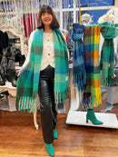 Celtic Ore Chunky Wool Scarf - Mixed Greens