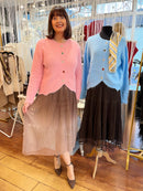 Miella Jewel Button Cardi - Pink