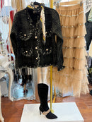 Una Healy Crystal Adorned Knee High Boot - Black Vinyl Loved A Woman