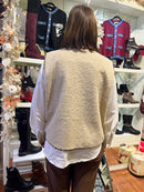 Harley Leopard Trim 3 Gold Brooch Gilet - Beige