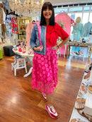 Bridget Appliqué Skirt - Hot Pink