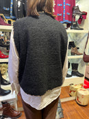 Harley Leopard Trim 3 Gold Brooch Gilet - Black