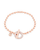 Tipperary Crystal Bead T-Bar Rose Gold Bracelet 153202