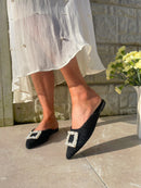 XTI Woven Pearl Mule - Black 142682
