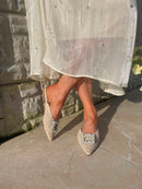 XTI Woven Pearl Mule - Beige  142682