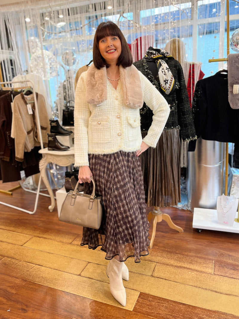 Maisie Faux Fur Neck Collar - Taupe