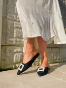 XTI Woven Pearl Mule - Black 142682