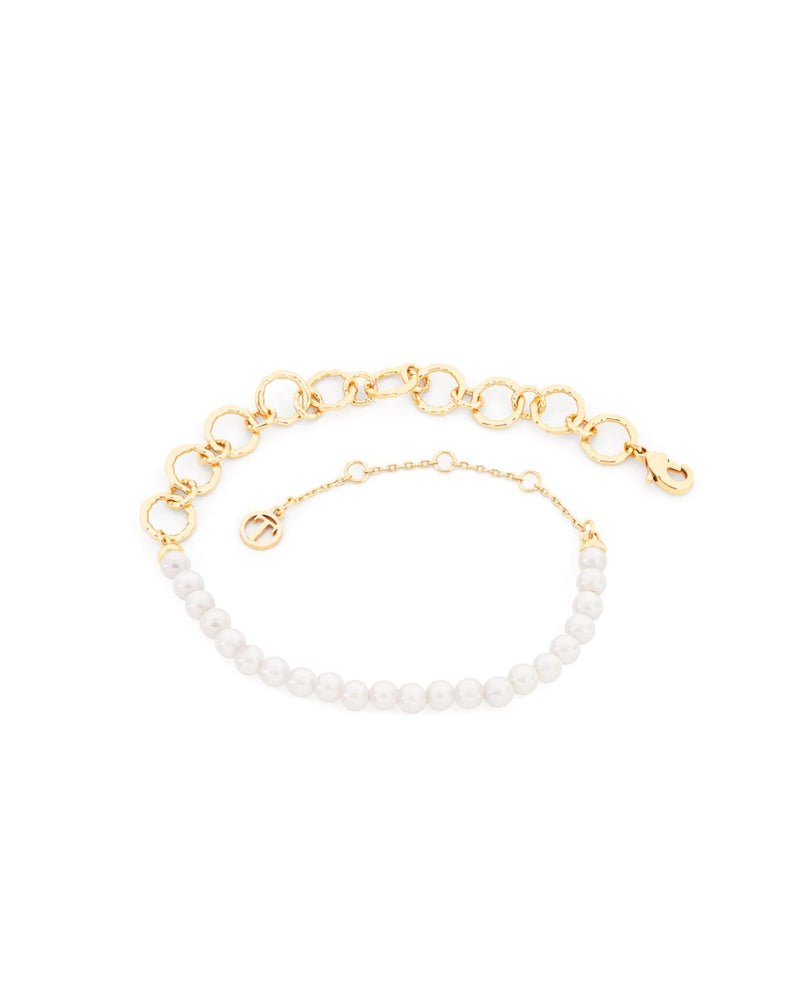Tipperary Crystal Half Pearl & Half Circle Link Bracelet 164857