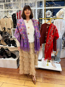 Sofia Paisley Print Shawl - Purple