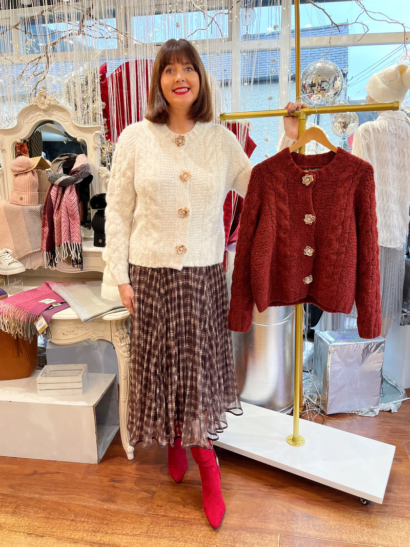 Jude Tartan Tulle Reversible Skirt - Chocolate Brown