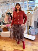 Jude Tartan Tulle Reversible Skirt - Chocolate Brown