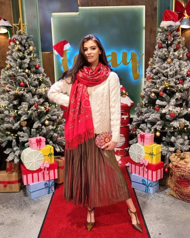 Maria Crystal Clutch - Red