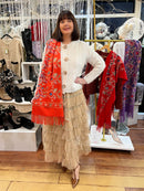 Sofia Paisley Print Shawl - Orange