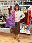 Sofia Paisley Print Shawl - Purple