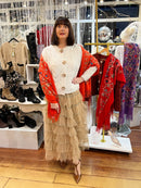 Sofia Paisley Print Shawl - Orange