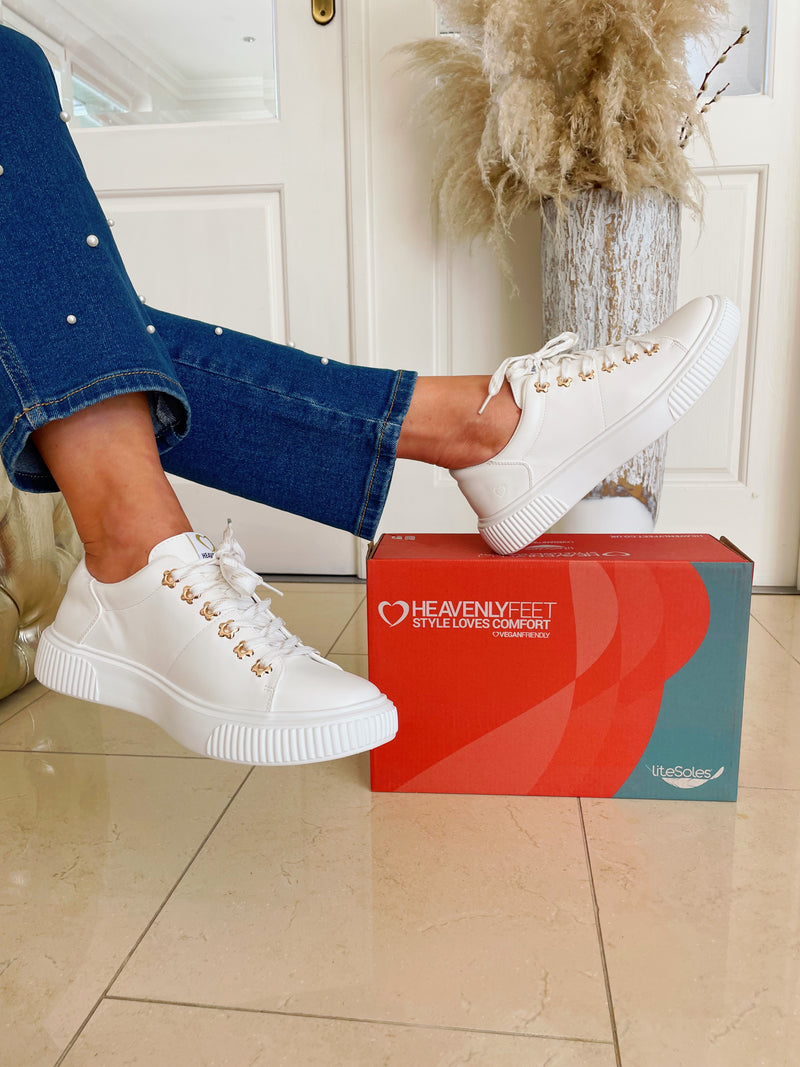Heavenly Feet "Feather" White Trainer