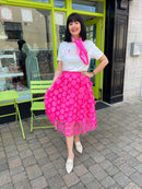 Bridget Appliqué Skirt - Hot Pink