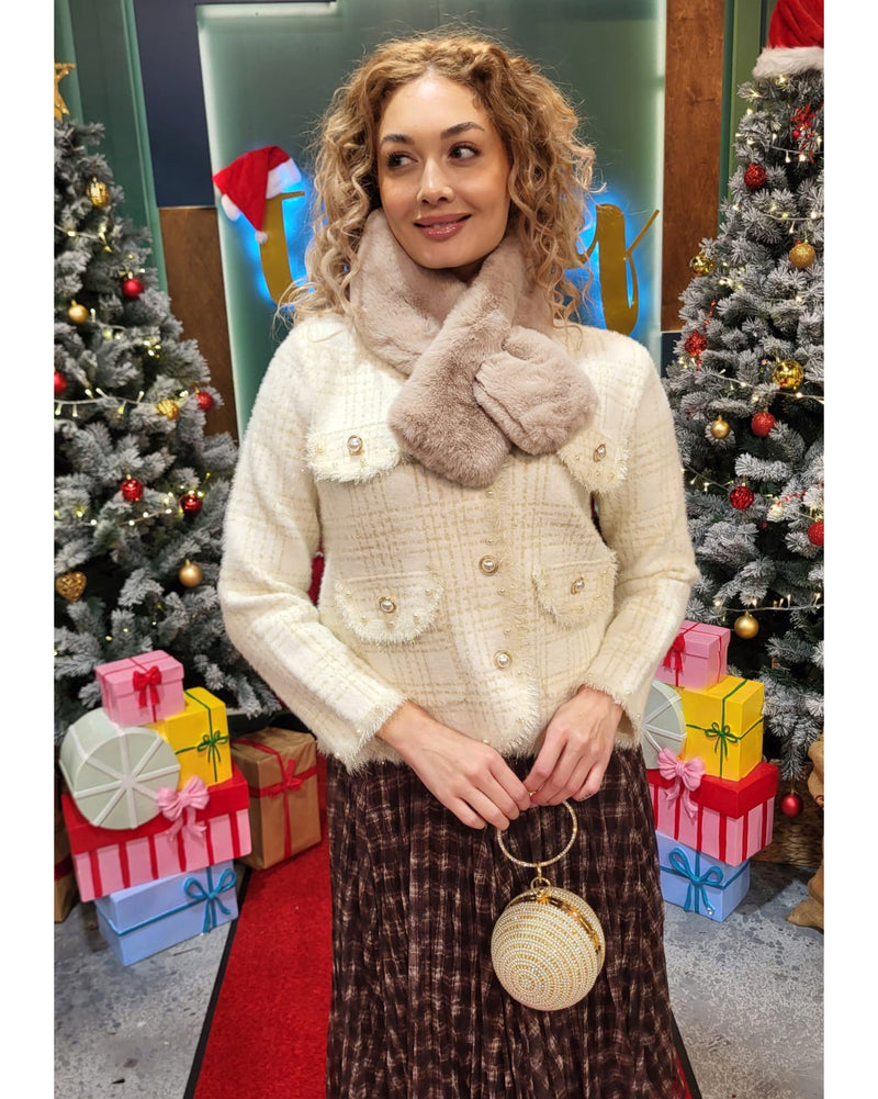 Audrey Pearl & Crystal Sphere Clutch