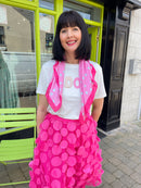 Elise Polka Dot Neck Scarf - Hot Pink