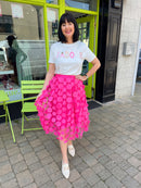 Bridget Appliqué Skirt - Hot Pink