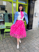Bridget Appliqué Skirt - Hot Pink