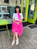 Bridget Appliqué Skirt - Hot Pink