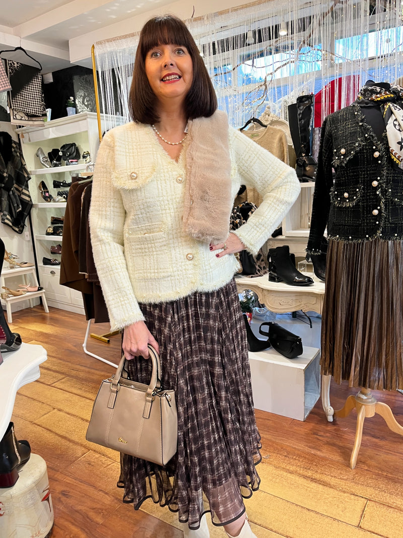 Maisie Faux Fur Neck Collar - Taupe