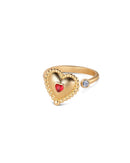 Newbridge Heart Revolving Ring with Ruby Red Stones R8820