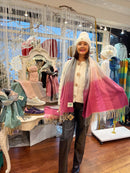 Celtic Ore Herringbone Scarf - Pink & Grey Ombre