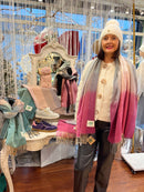 Celtic Ore Herringbone Scarf - Pink & Grey Ombre