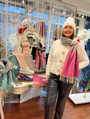 Celtic Ore Herringbone Scarf - Pink & Grey Ombre