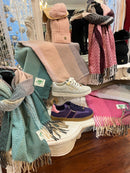 Celtic Ore Herringbone Scarf - Pink & Grey Ombre