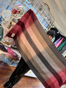 Celtic Ore Herringbone Scarf - Maroon & Dark Grey Ombre